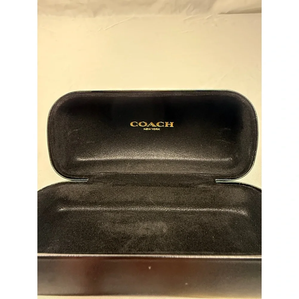 Coach Black Hard Sunglasses Case‎ with Cleaning Cloth and Care Booklet Luxottica